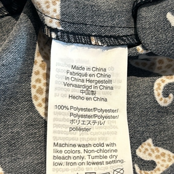 J.Crew Navy Leopard Cat Print Short Sleeve A-Line Wrap Dress Size 2 Tie Waist - Picture 15 of 16